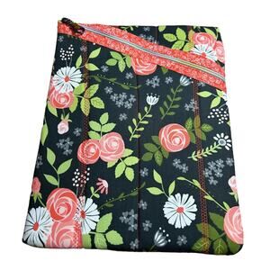 New Handmade Black Floral "Hemingway" Large Pouch iPad eReader Case